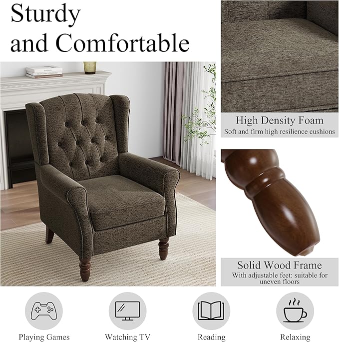 Pia Ricco Mid-Century Modern 2-Piece Wingback Chair Set - Image 4