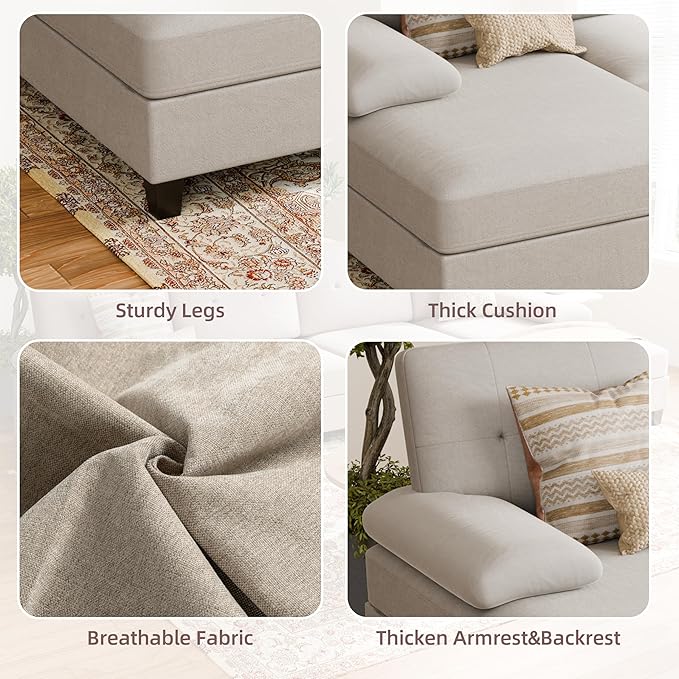 U-Shaped Sectional Couches for Living Room, 4 Seat Sofa - Image 5