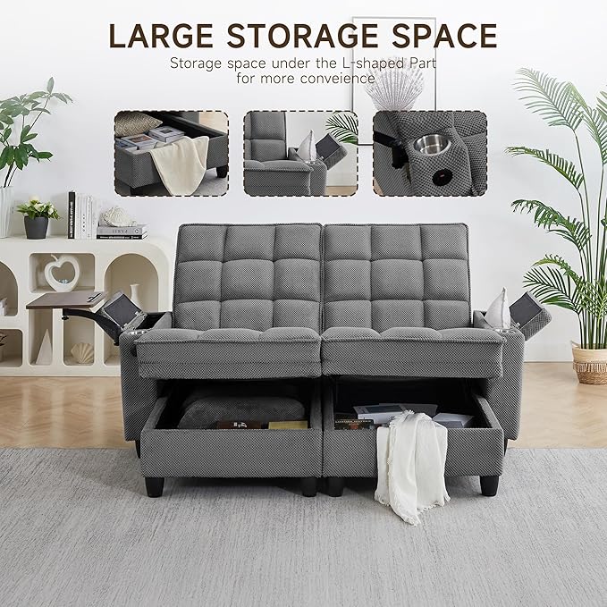 70.9" Chaise Lounge Chair Indoor, Oversized Boucle Upholstered Sofa Bed - Image 3