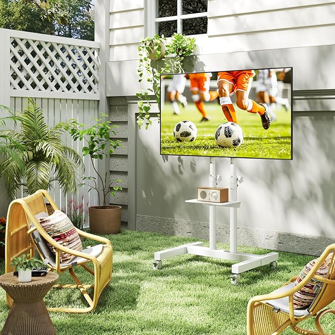 Mobile TV Stand Rolling TV Cart Floor Stand - Image 9