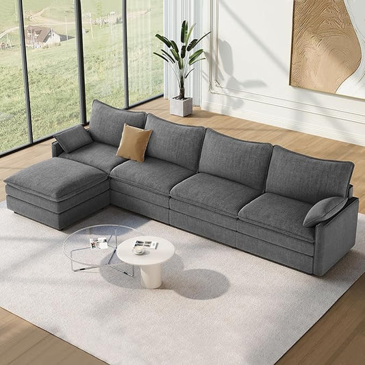 Vesgantti 142" Cloud Couch Sectional Modular Sofa, Comfy Sectional Couch by Vesgantti