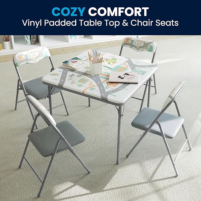 Flash Furniture Mindy Kids 5-Piece Folding Square Table and Chairs Set - Image 8
