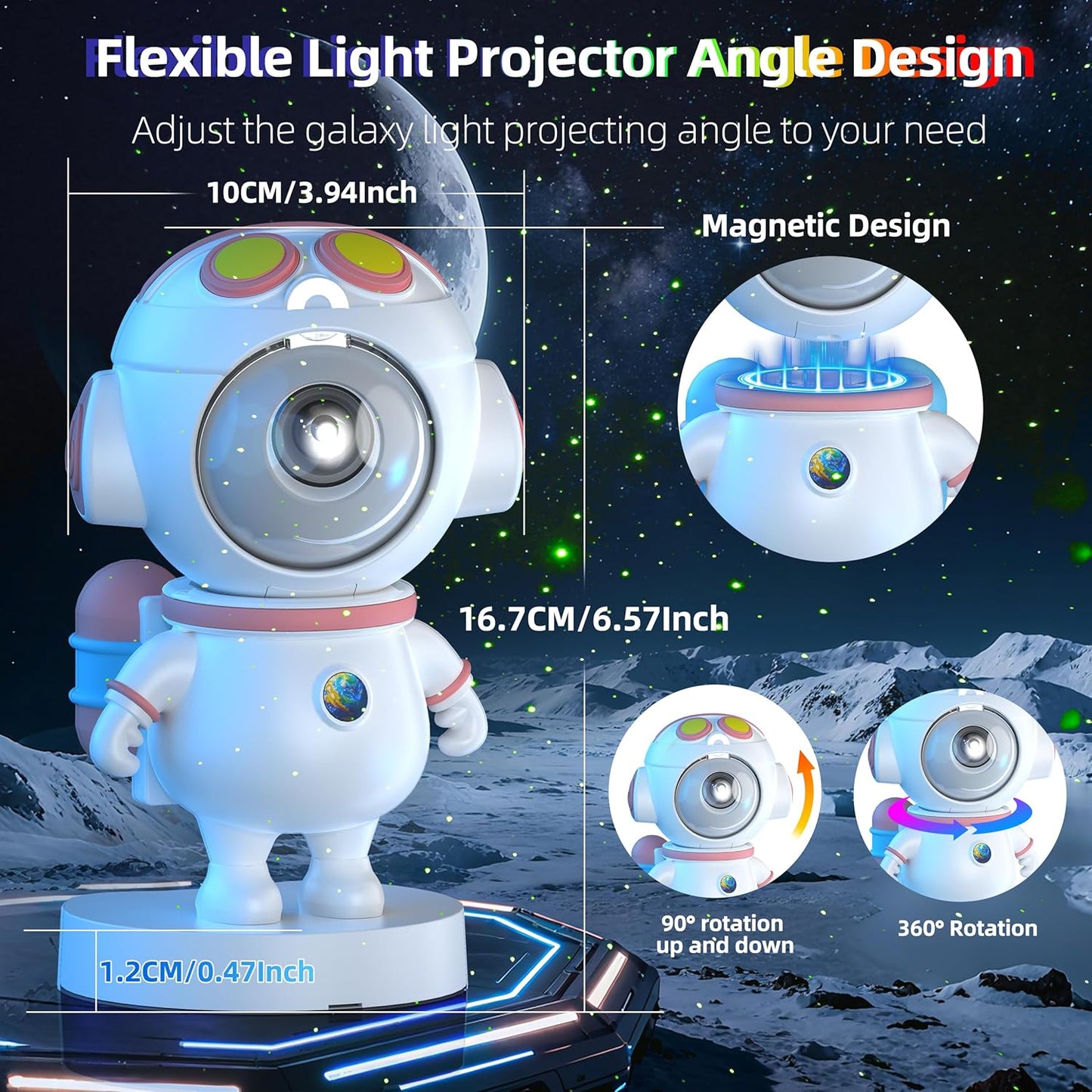 Galaxy Night Light - Astronaut Space Projector, Star Projector,Starry Nebula Ceiling LED Lamp with Timer and Remote,APP Control， Kids Room Decor Aesthetic, for Birthdays,Christmas APP Control