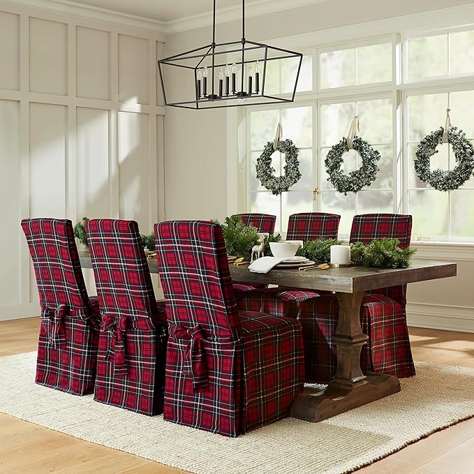 SureFit Cove Cotton Canvas Long Dining Room Chair Covers, Dining Chair Cover - Image 4