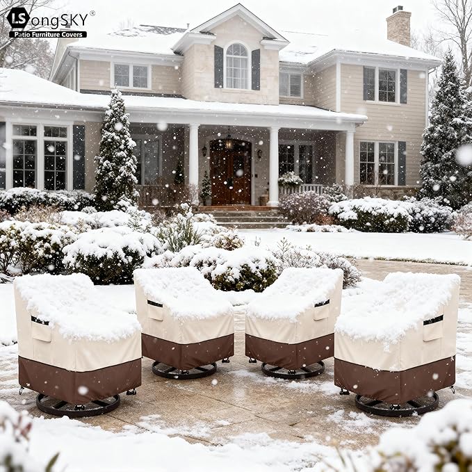 Patio Swivel Chair Cover 4 Pack, Waterproof Heavy Duty Patio Chair Covers - Image 7
