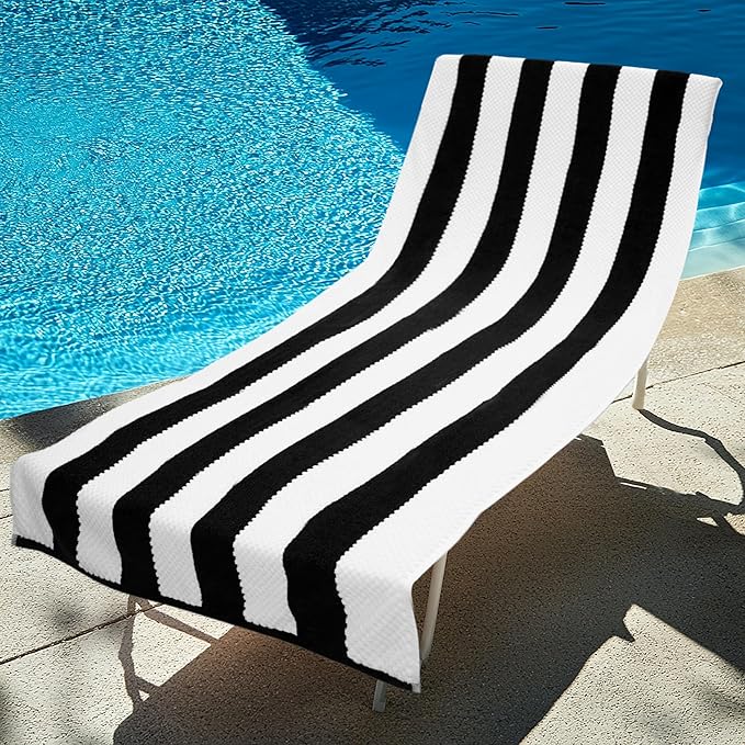 COTTON CRAFT Beach Lounge Chair Cover – 2 Pack Euro Spa Waffle Terry Towel - Image 5
