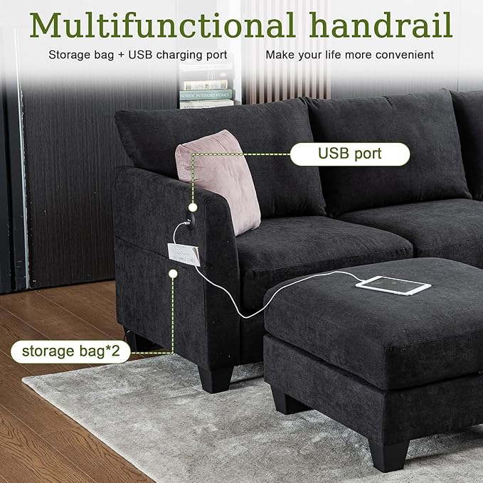 122.8" Large Sectional Couches for Living Room, 6 Seater L Shaped Modular - Image 5