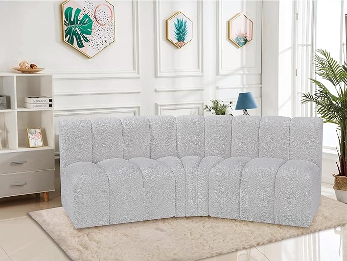 Meridian Furniture 102Grey-S3B Arc Collection Modern | Contemporary Modular Sofa - Image 2