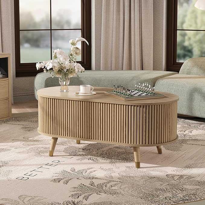 JOINICE 42.5" Oval Lift Top Coffee Table - Image 6