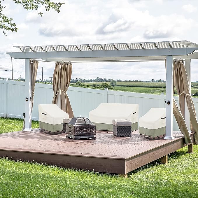 Patio 3-Seater Sofa Cover, Outdoor Couch Cover Fits up to 76W x 32.5D x 33H - Image 7