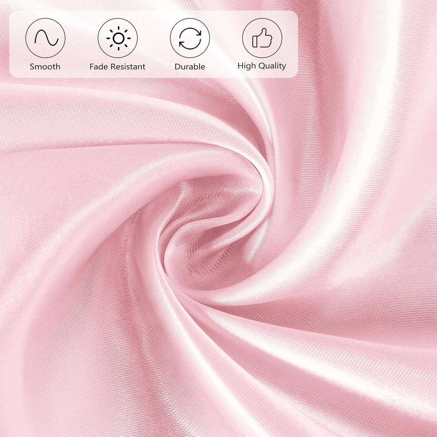 Ruisita 120 Inches Round Satin Tablecloths Light Pink Overlay Round Satin Table Cover Bright Silk Tablecloth Smooth Fabric Tablecloth for Wedding Banquet Table Decoration