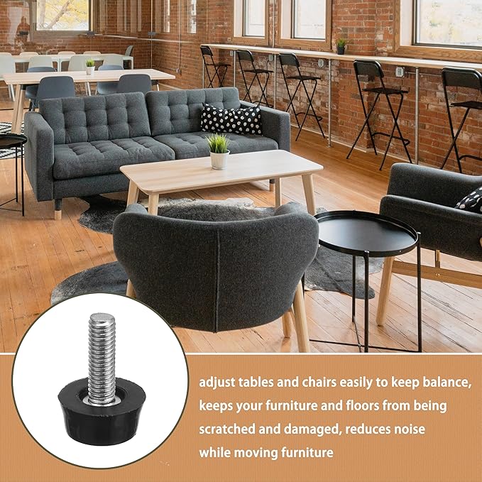 1/4-20" UNC Thread Adjustable Furniture Levelers Screw in Threaded 20 Pcs - Image 3