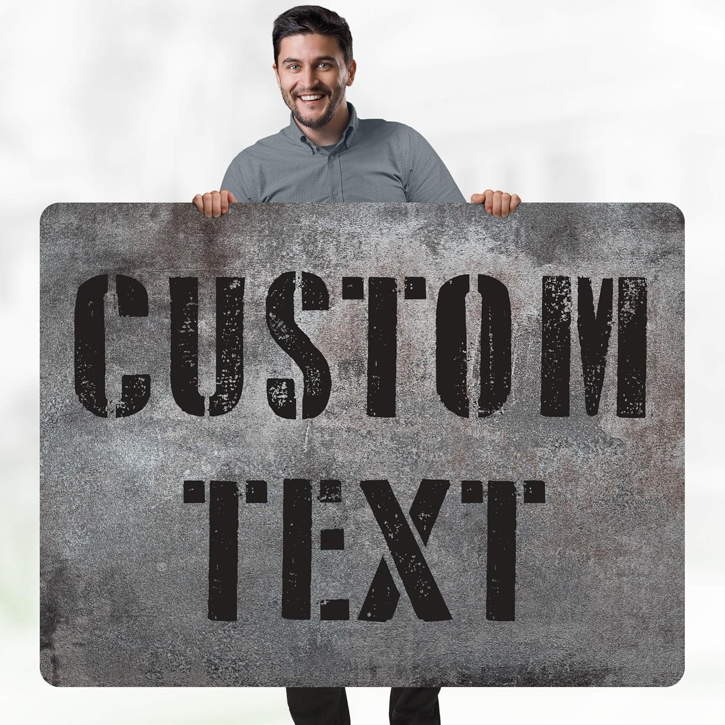 Custom Sign, Custom Street Sign, 11 Font Colors, 13 Font Styles, 4 Hole Options, 22 Sizes, 36x48 Inches, Rust Free DiBound, Fade Resistant, Made in USA by My Sign Center (Grunge Metal)