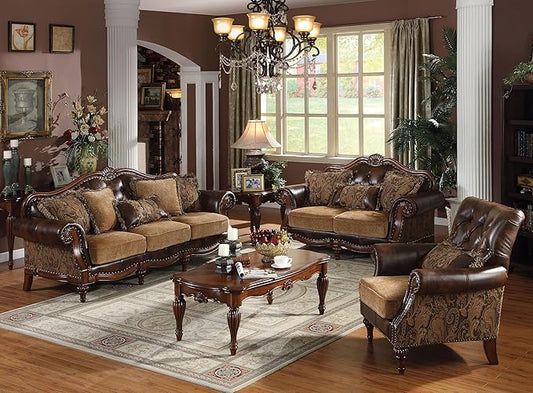 Brand 4-Piece Formal Living Room Set: Luxury Sofa, Single Chair and Coffee Table by Unknown