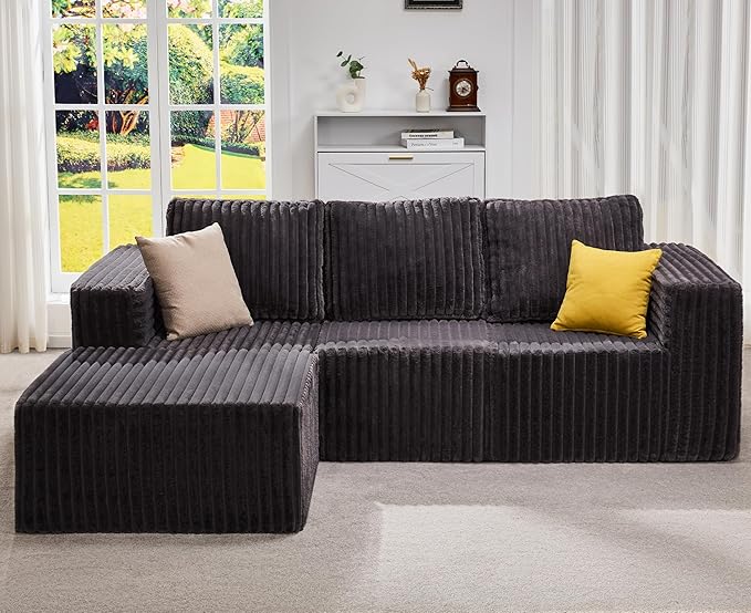 Hobestluk Modular Sectional Sofa Memory Foam Couch Oversized Sectional Sofa by YourHomeDeservesMore