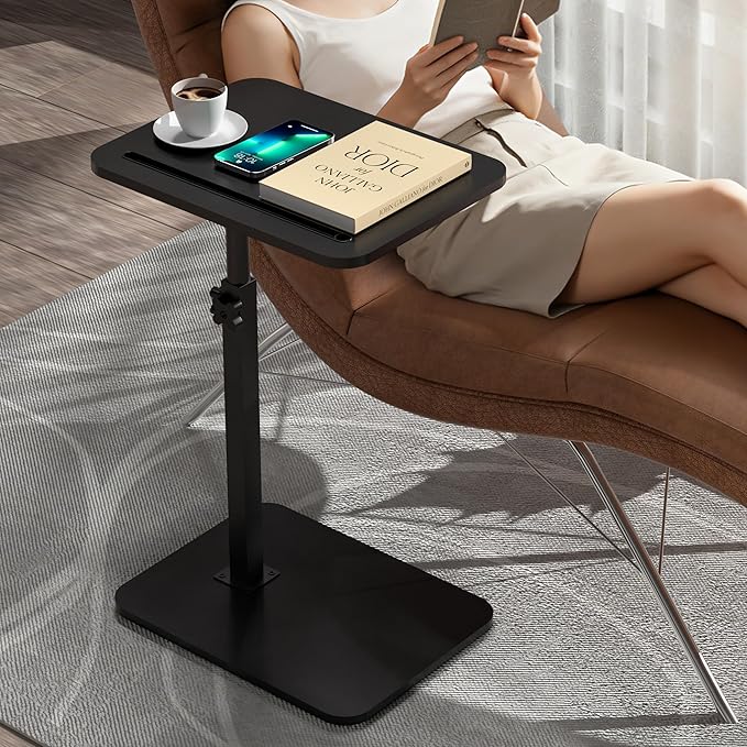 Black Side Tray Table for Couch - Image 4