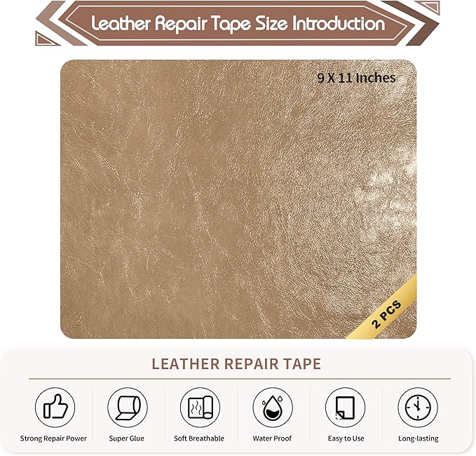 KING MOUNTAIN Leather Repair Patch, 2 Packs 9 x 11 Inches self Adhesive Leather - Image 4