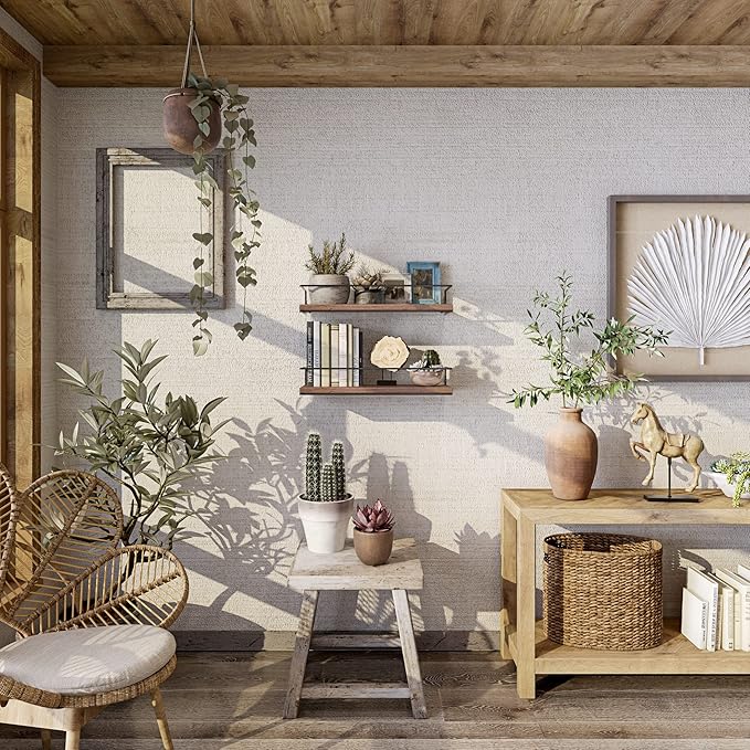 Shario Rustic Wood Floating Shelves - Image 6