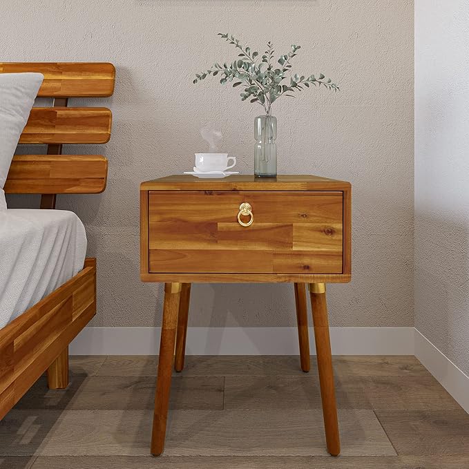Bme Caden Solid Wood Nightstand/Side Table/End Table, Fully Assembled, - Image 9