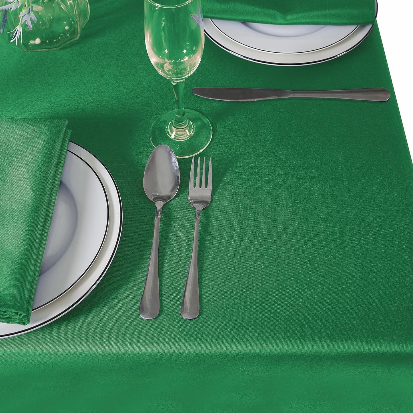 Rectangle Tablecloth 60x102 inch Washable Polyester Fabric Table Cloth for Wedding Party Dining Banquet Decoration（60x102, Emerald）