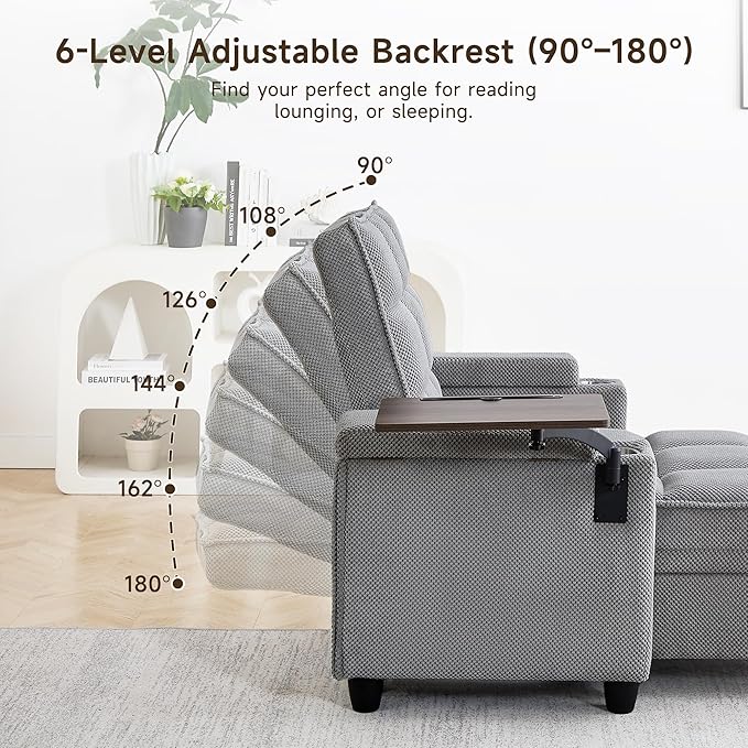 oaaktu Single Modern Comfy Upholstered Chaise Lounge Sofa Chair - Image 4
