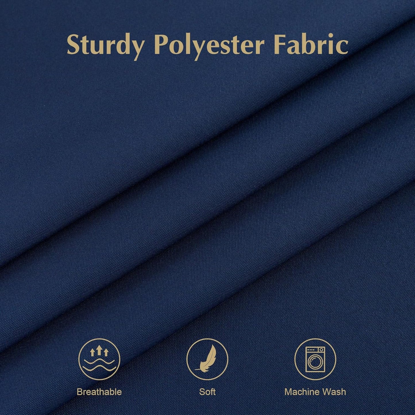 2 Pack Square Table Cloth 70X70 Inch Navy Washable Fabric Tablecloth Polyester Solid Dining Table Cover for Birthday Party Dinner Holiday Outdoor Indoor