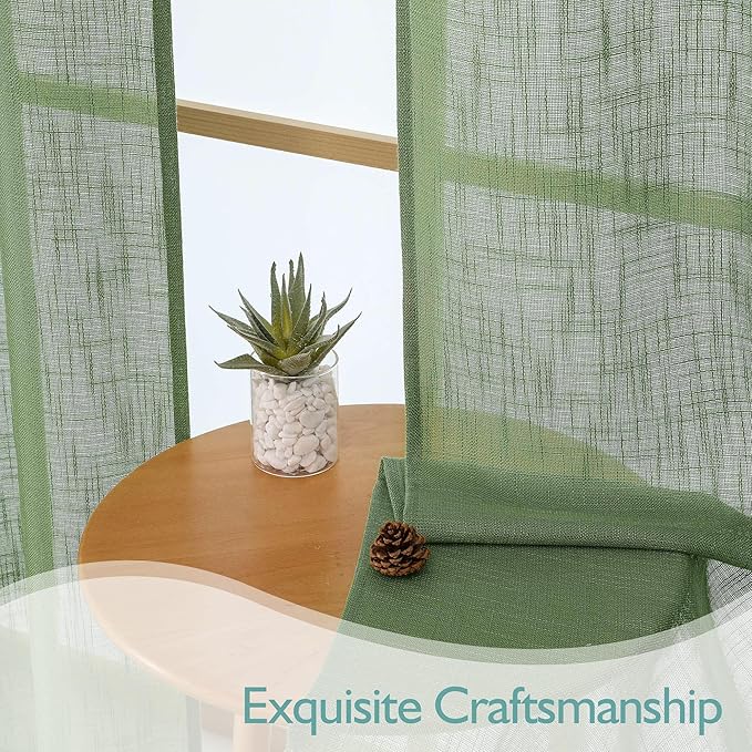 Chyhomenyc Semi Sheer Curtains 63 Inch Length 2 Panels - Image 6