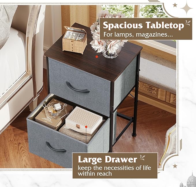 WLIVE Night Stand Set 2, Dresser and Nightstand Sets, Nightstands - Image 5