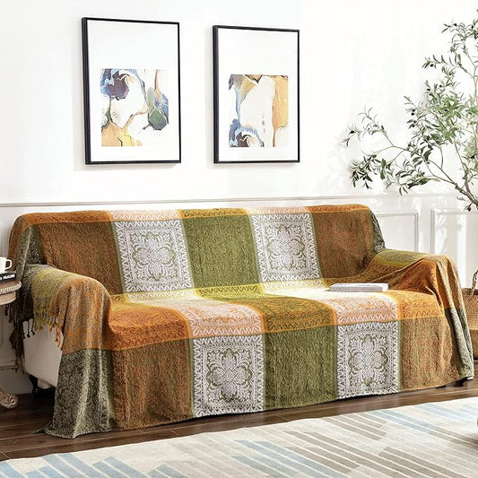 Boho Throw Blanket, Bohemian Tassels Throw Blankets by Unknown