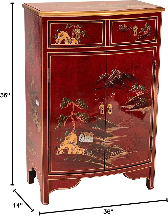 Red Lantern Artisan Crafted Lacquer Storage Cabinet - Image 2