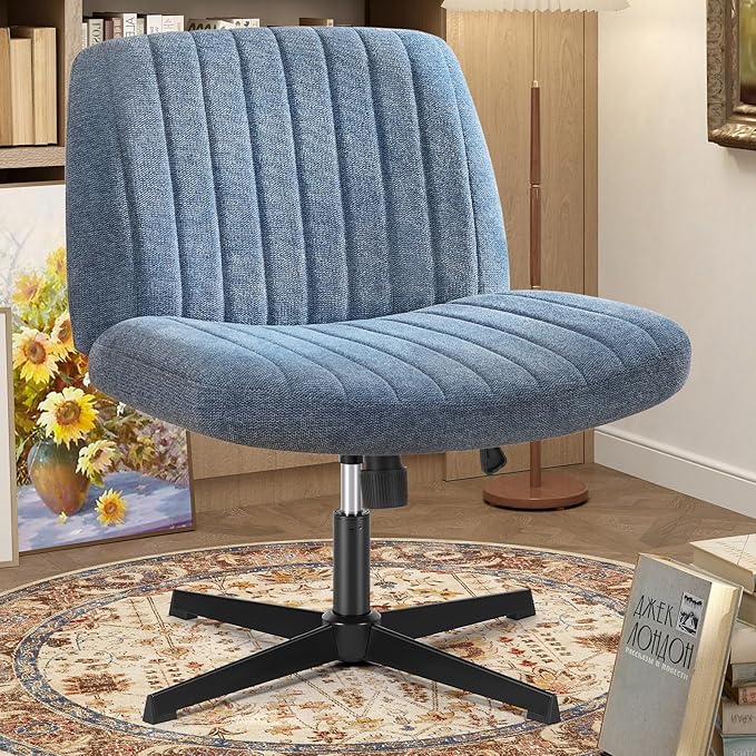 OLIXIS Criss Cross Chairs Legged Armless No Wheels Wide Seat Height Adjustable by OLIXIS