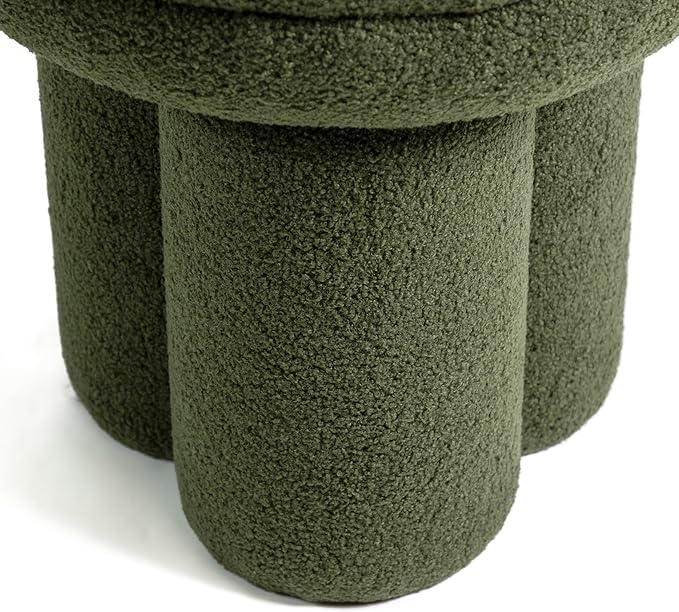 Furniture of America Rami Modern 18-inch Mushroom-Shape Upholstered Ottoman - Image 8