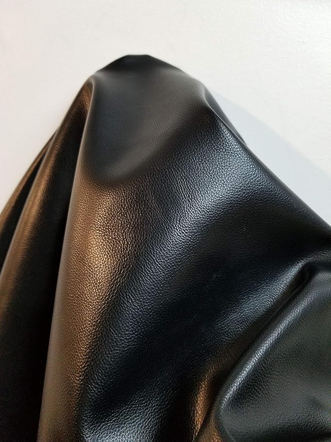 NAT Leathers | Black Pebbled Soft faux Vegan PU {Peta Approved Vegan} Leather - Image 3