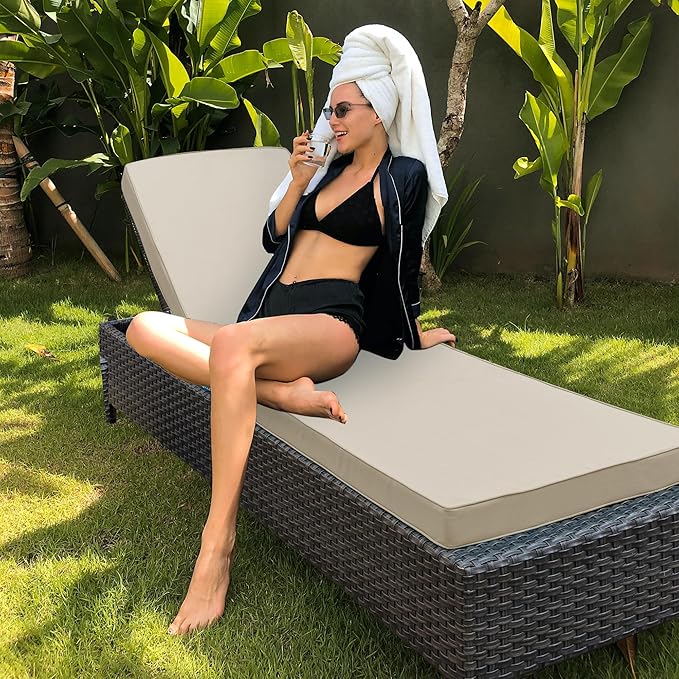 Chaise Lounge Cushion Outdoor, Waterproof and Stain-Resistant Lounge Deck - Image 7