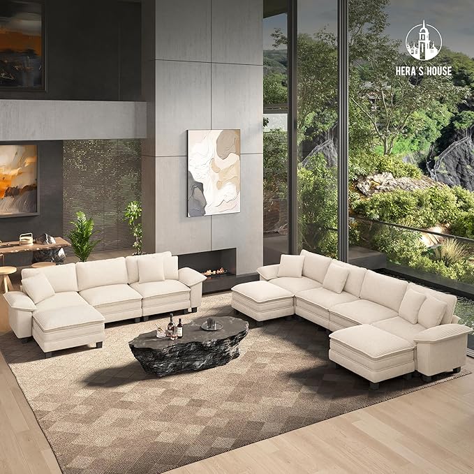 HERA'S HOUSE 158" Modular Sectional Sofa, Oversized U Shaped Couches - Image 9