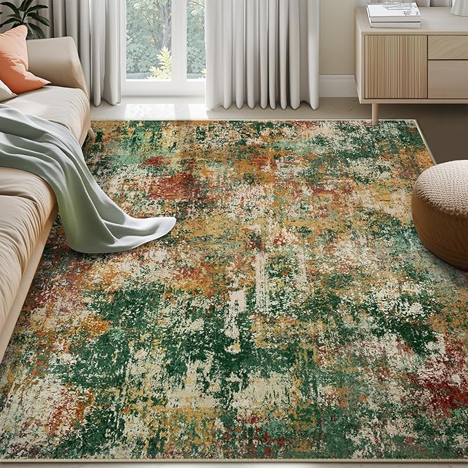 RELEANY Washable Area Rugs 8'x10' Non-Slip Modern Abstract Soft by RELEANY