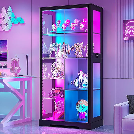 71” Glass Display Cabinet with RGB Light by LVifurSmartFurniture