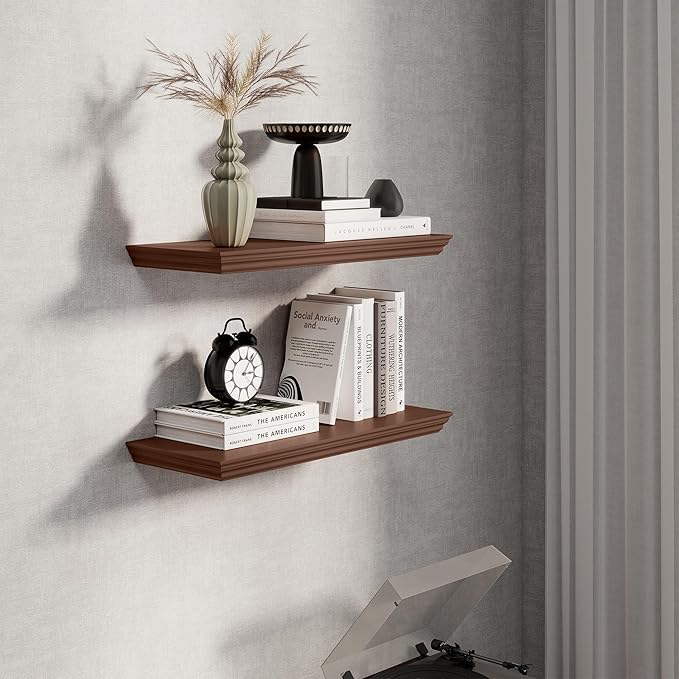 Fun Memories Floating Shelves 24 Inch Long, 9.3 Inch Deep Classic Crown Molding - Image 5