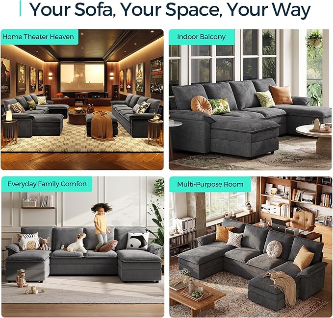LINSY HOME Chaise Modular for Sectional Sofa, Cloud Sofa Lounge - Image 7