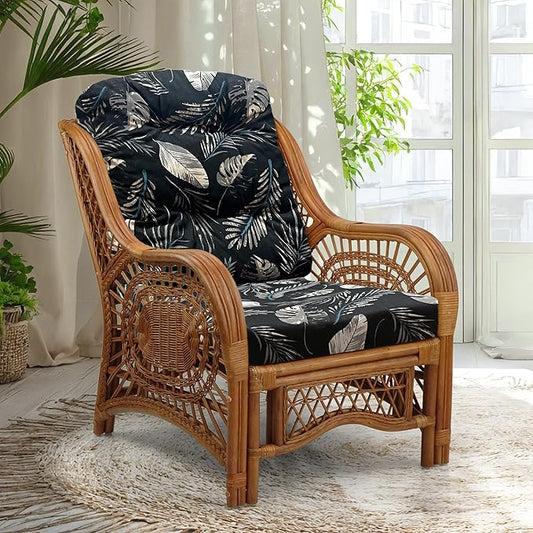Malibu Lounge Living Accent Armchair Natural Rattan Wicker Handmade Design by Wickerix