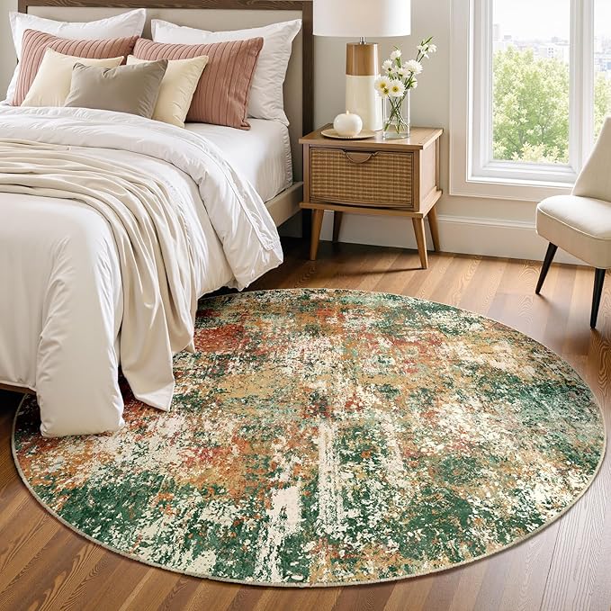 RELEANY Washable Area Rugs 4ft Non-Slip Modern Abstract Soft - Image 2