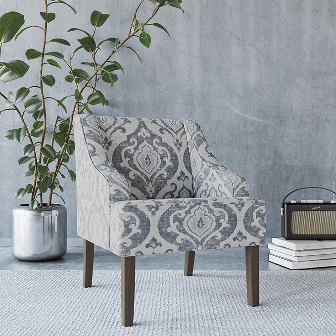 HomePop Velvet Swoop Arm Accent Chair, Suri Blue - Image 5