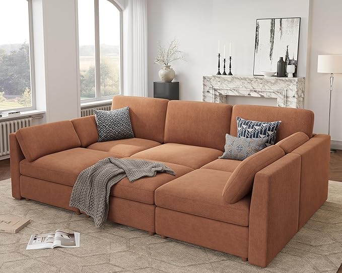 Oversized Modular Sectional Sleeper Sofa, Solid Wood Frame, Removable Washable - Image 4