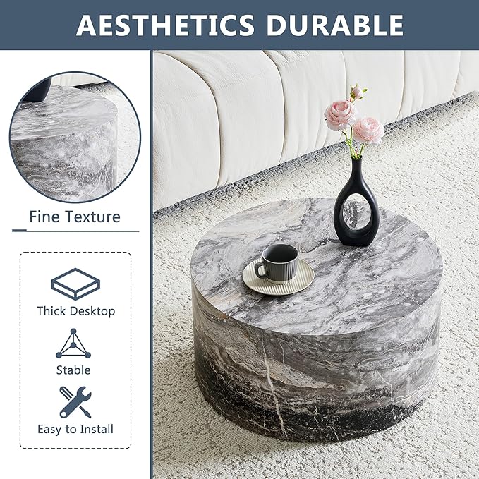 23.6'' Modern Round Coffee Table - Image 4