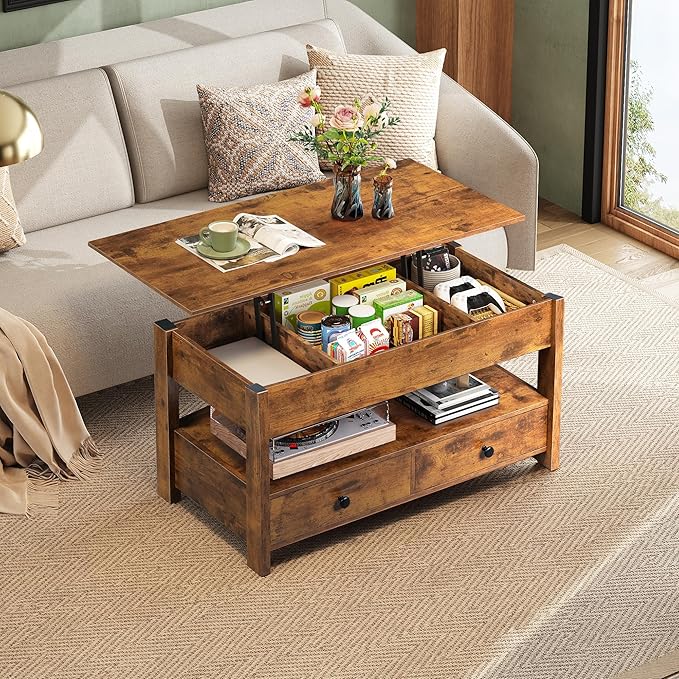 WLIVE Coffee Table, Lift Top Coffee Table - Image 2