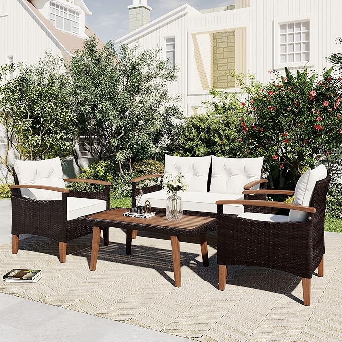 VilroCaz 4-Piece Outdoor Patio Sofa Seating Set by VilroCaz