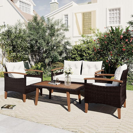 VilroCaz 4-Piece Outdoor Patio Sofa Seating Set by VilroCaz