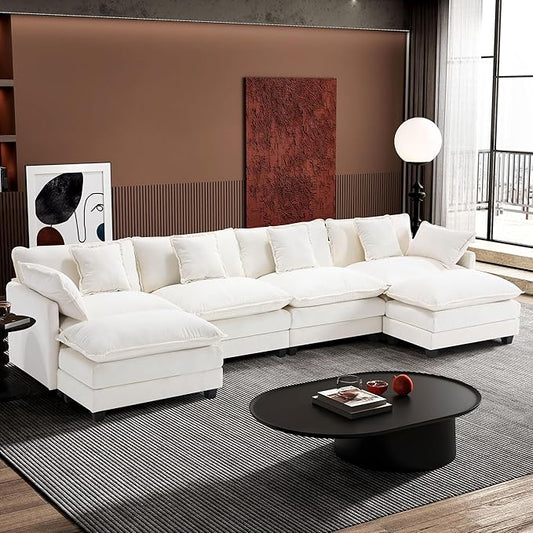 Ihanherry 146" U-Shaped Modern Sofa Modular Sectional Cloud Couch by iHanHerry