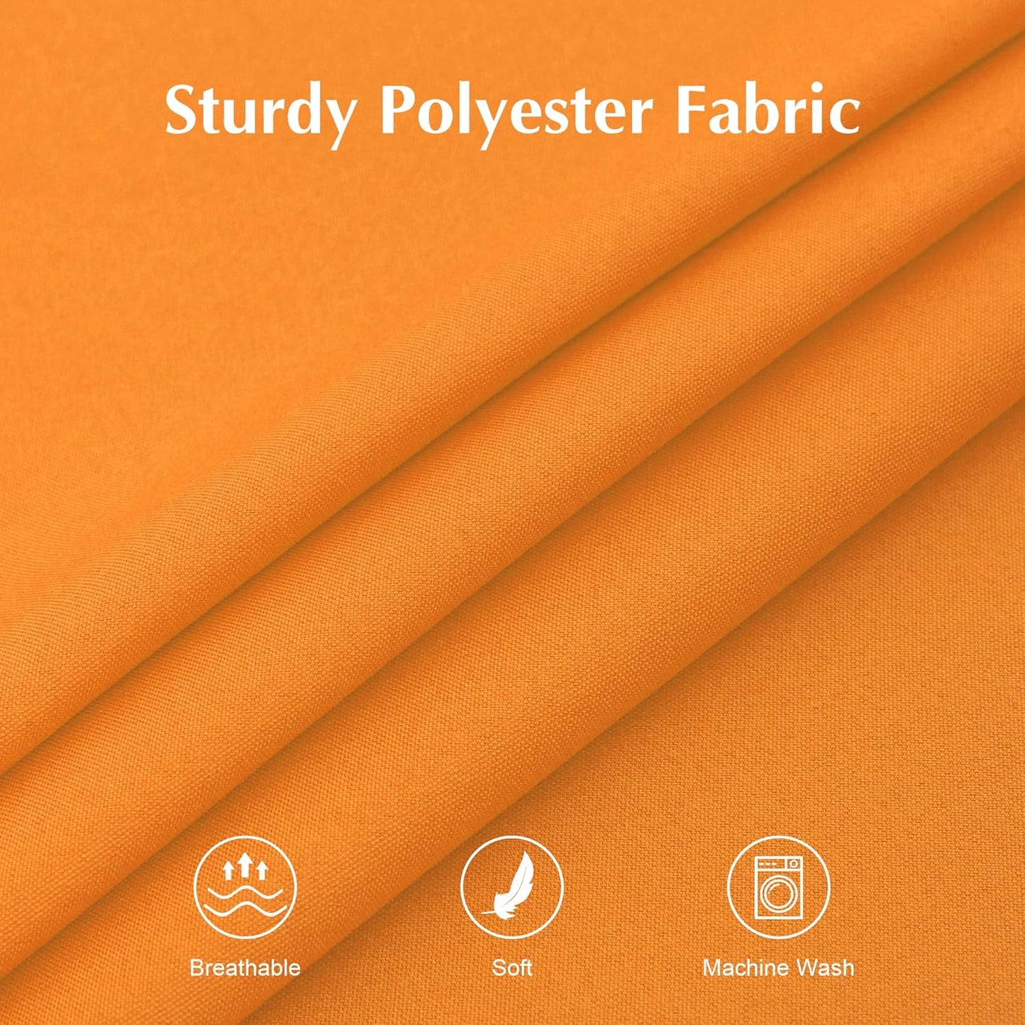 2 Pack Square Table Cloth 48X48 Inch Orange Washable Fabric Tablecloth Polyester Solid Dining Table Cover for Birthday Party Dinner Holiday Outdoor Indoor