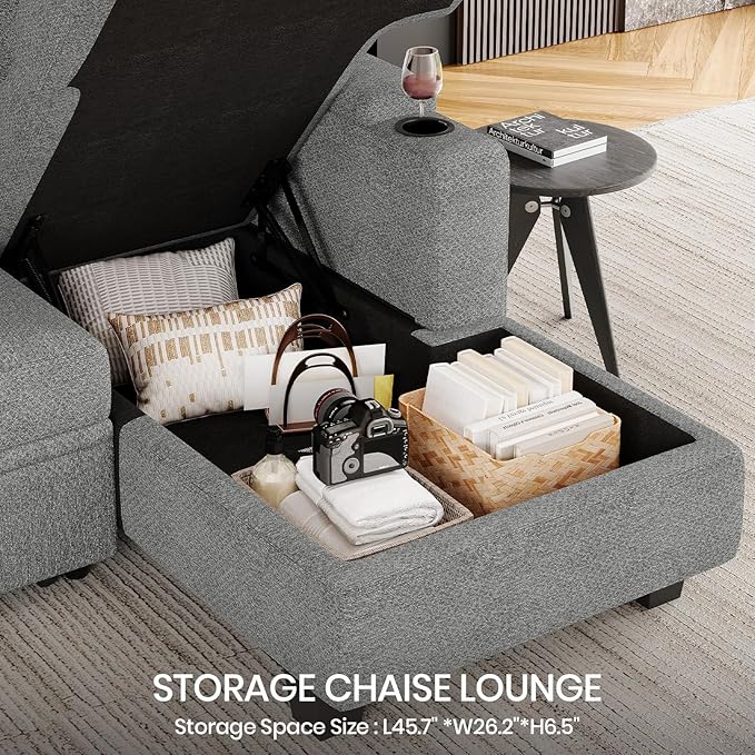 Belffin Sectional Storage Chaise Module - Image 5